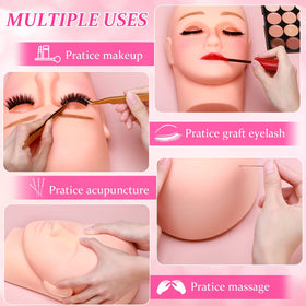 Reginary makeup head compatible with brackets for secure, hands-free practice.