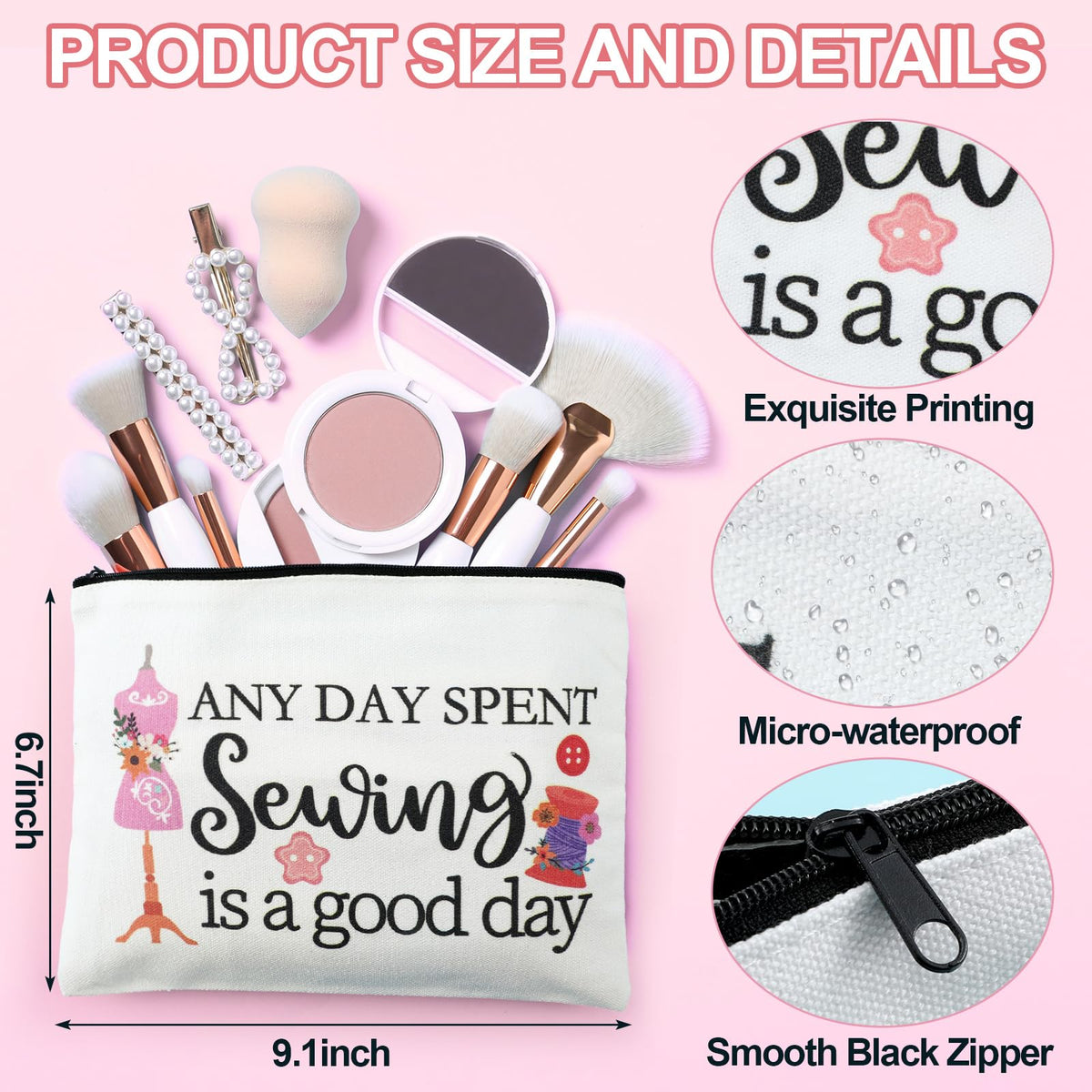 Reginary sewing bag pattern 2 highlights portable design for makeup and tools.