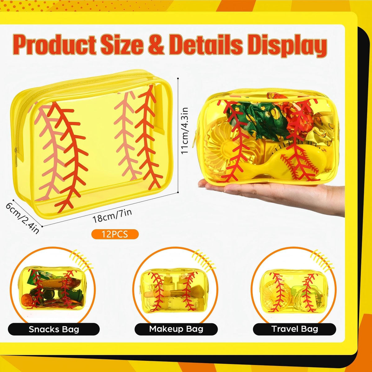 Reginary softball bags with 7x4.3x2.4 inch size ideal for backpacks.