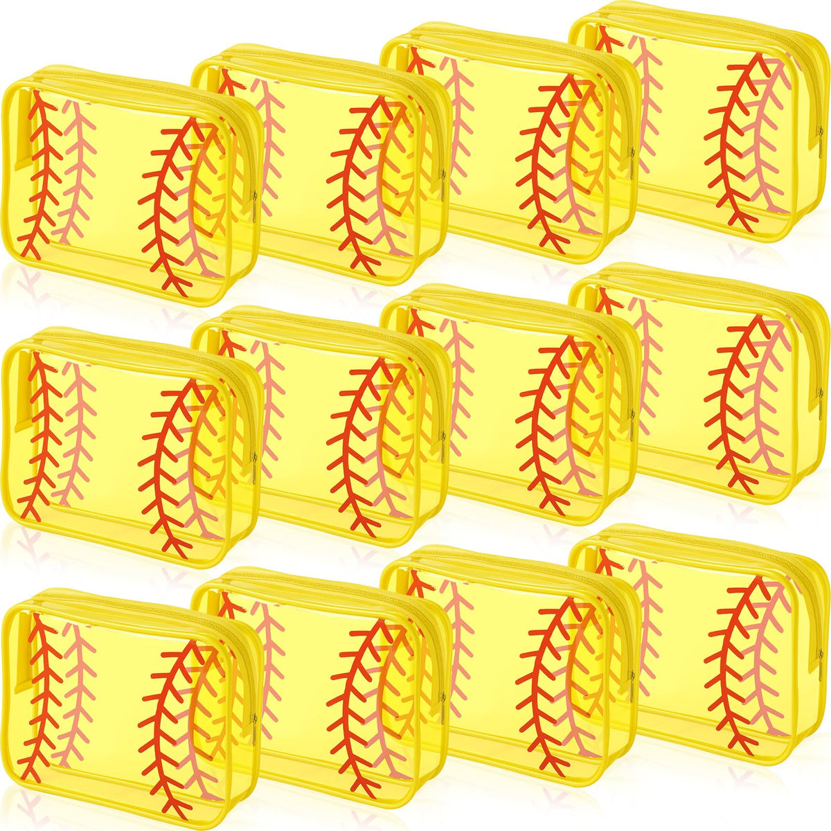 Reginary softball bags set of 12 transparent PVC pouches for organized cosmetics.