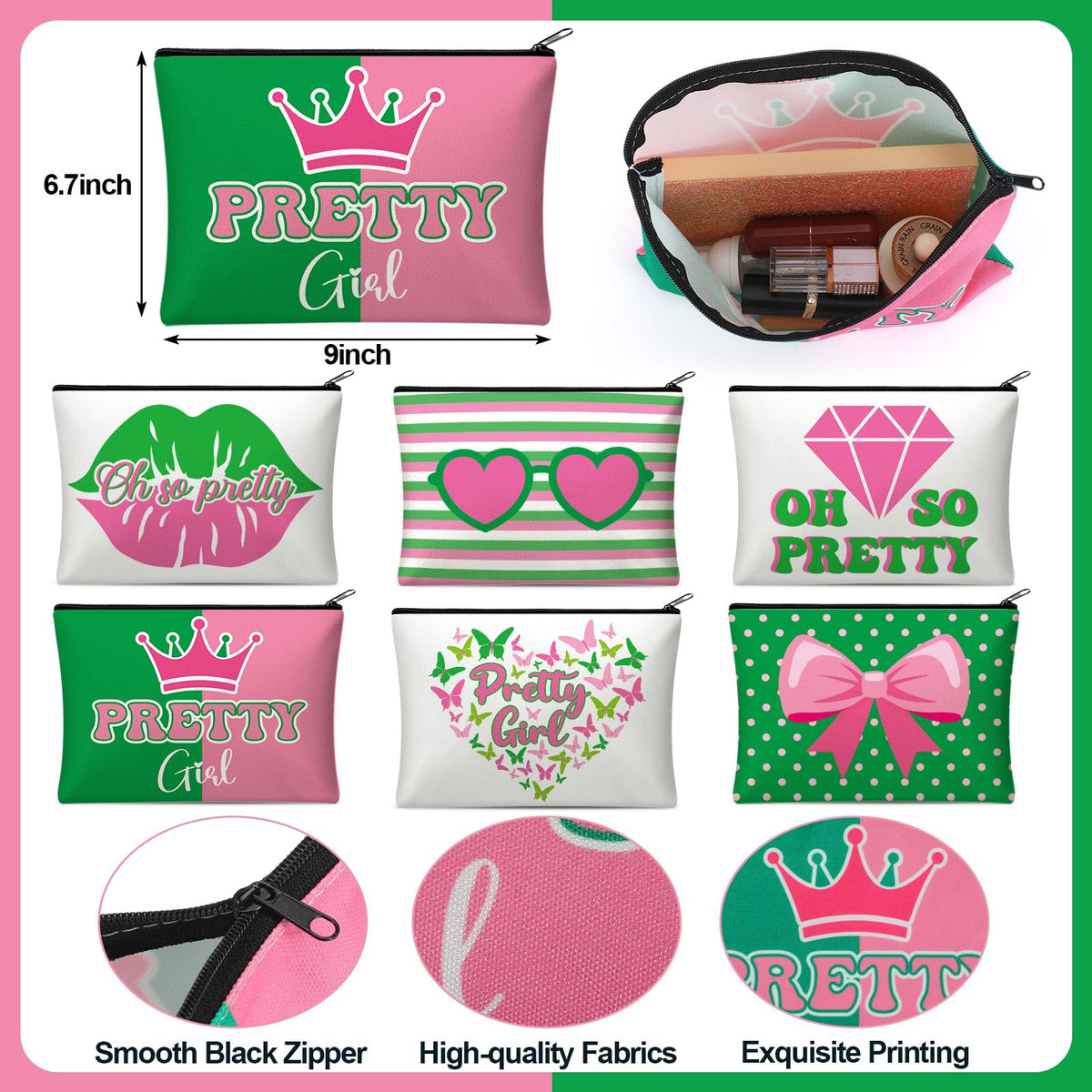 Reginary sorority makeup bags with crown design, a stylish gift for sisters