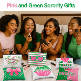 Reginary sorority makeup bags with diamond design, travel-ready for touch-ups