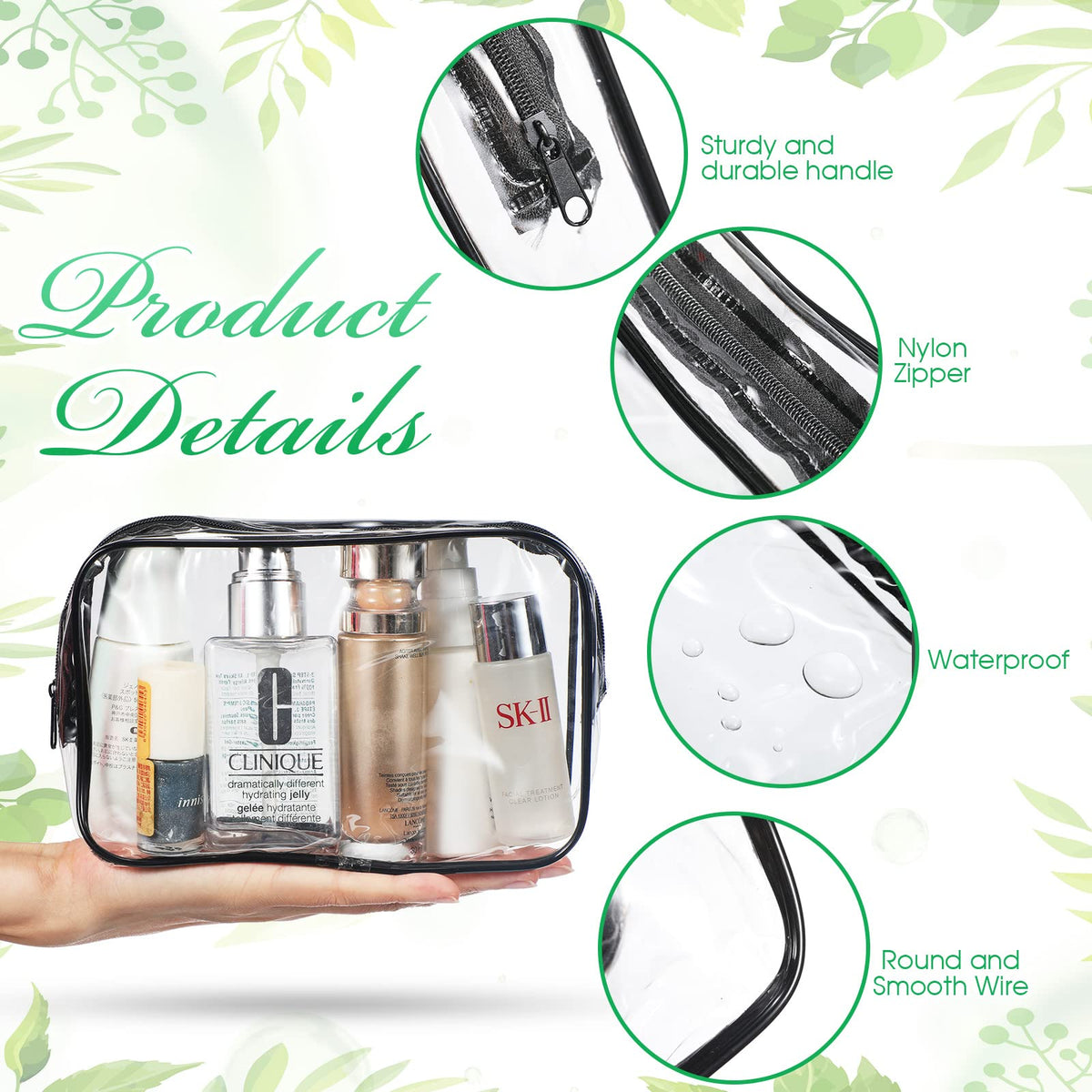 Reginary transparent organizer case helps quick item checks while traveling.