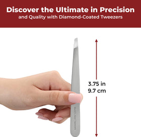 Regine Switzerland WBT Diamond Tip Tweezer slant tips enable precise facial hair detail.