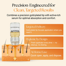 ReGlow 24k-gold-plated-applicators arranged neatly for hygienic at-home use.