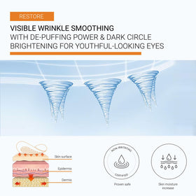ReGlow Restore collagen peptides glow highlights a refreshed under-eye appearance.