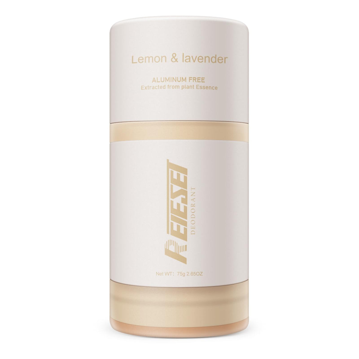 The Reieset deodorant packaging shows lavender and lemon for daily freshness.