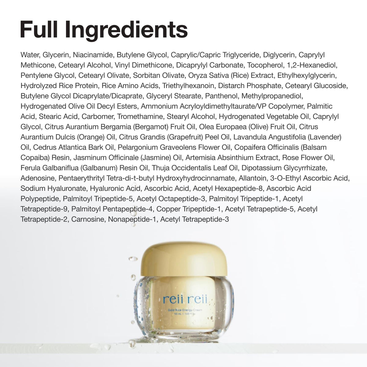 reii reii Korean skincare heritage packaging emphasizes traditional gold rice