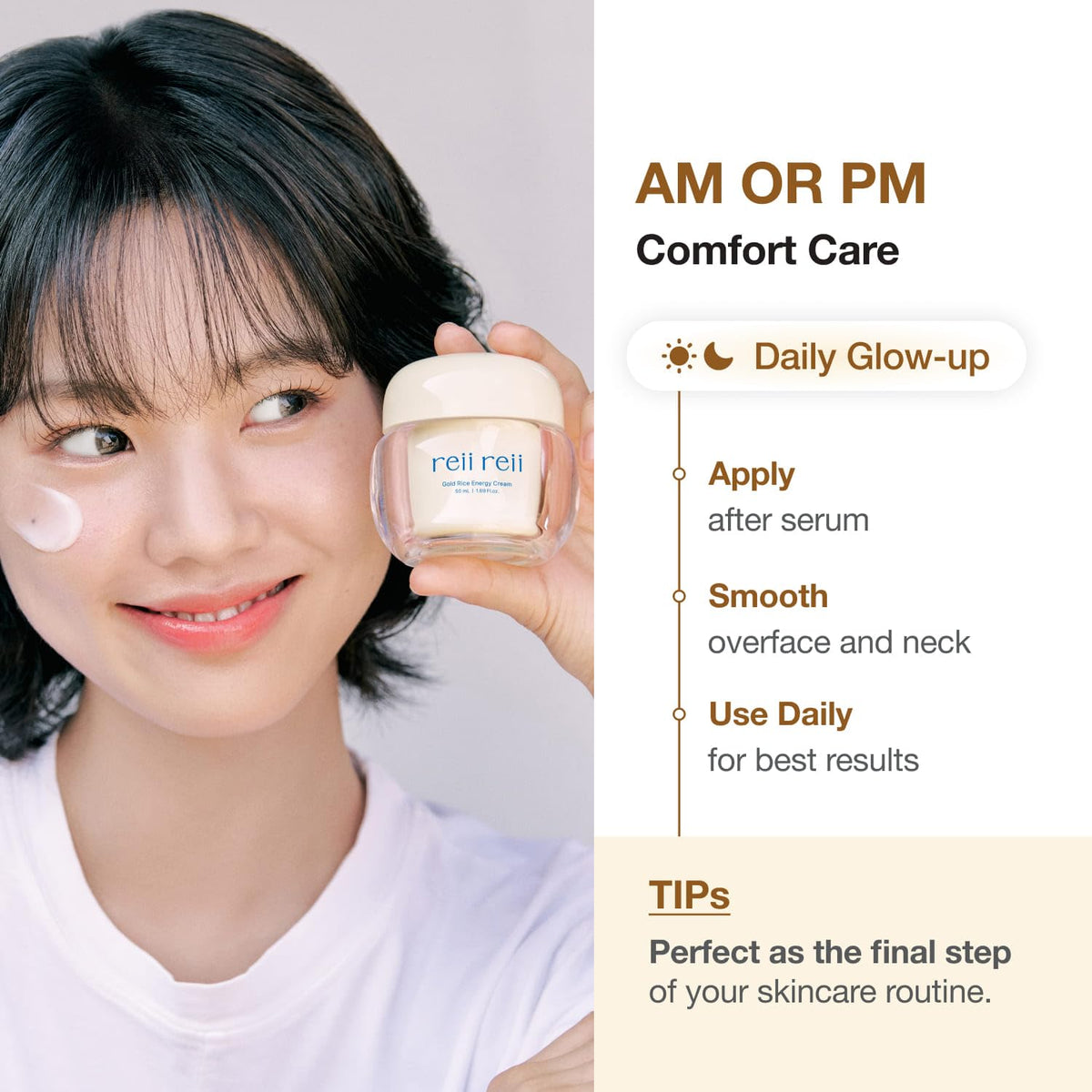 reii reii Vegan label badge emphasizes cruelty-free, plant-based skincare