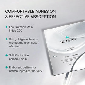 REJURAN Ampoule-Infused Lifting Mask packaging shows four-pack convenience