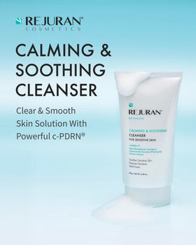 REJURAN Calming Cleanser foam texture with light soothing lather for daily use.