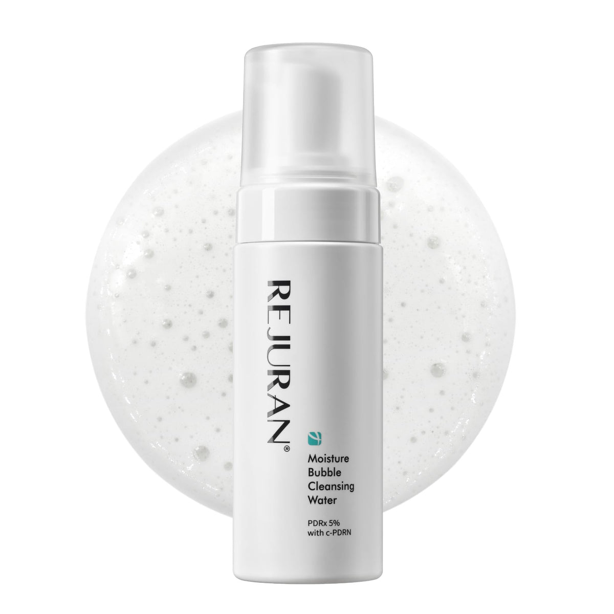 REJURAN Moisture Bubble Cleansing Water foam application gently lifts makeup while keeping skin hydrated