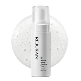 REJURAN Moisture Bubble Cleansing Water foam application gently lifts makeup while keeping skin hydrated