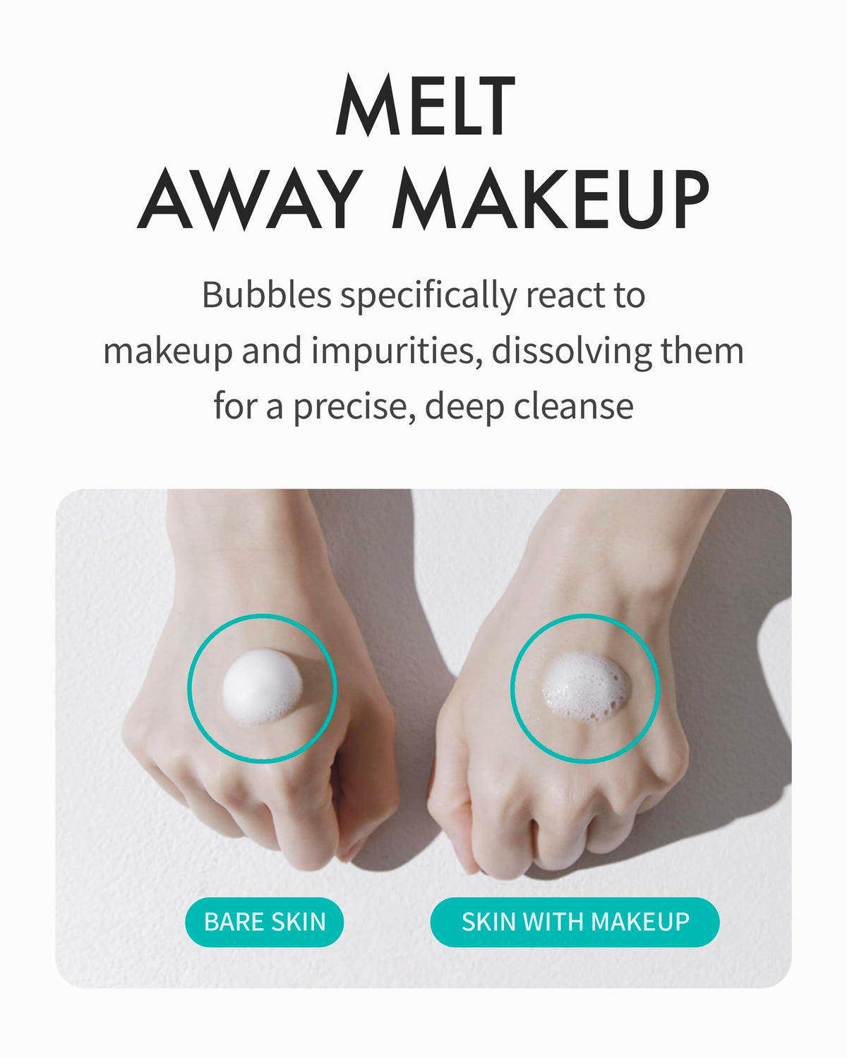 REJURAN Moisture Bubble Cleansing Water quick foam transforms from liquid to gentle lather for easy rinse