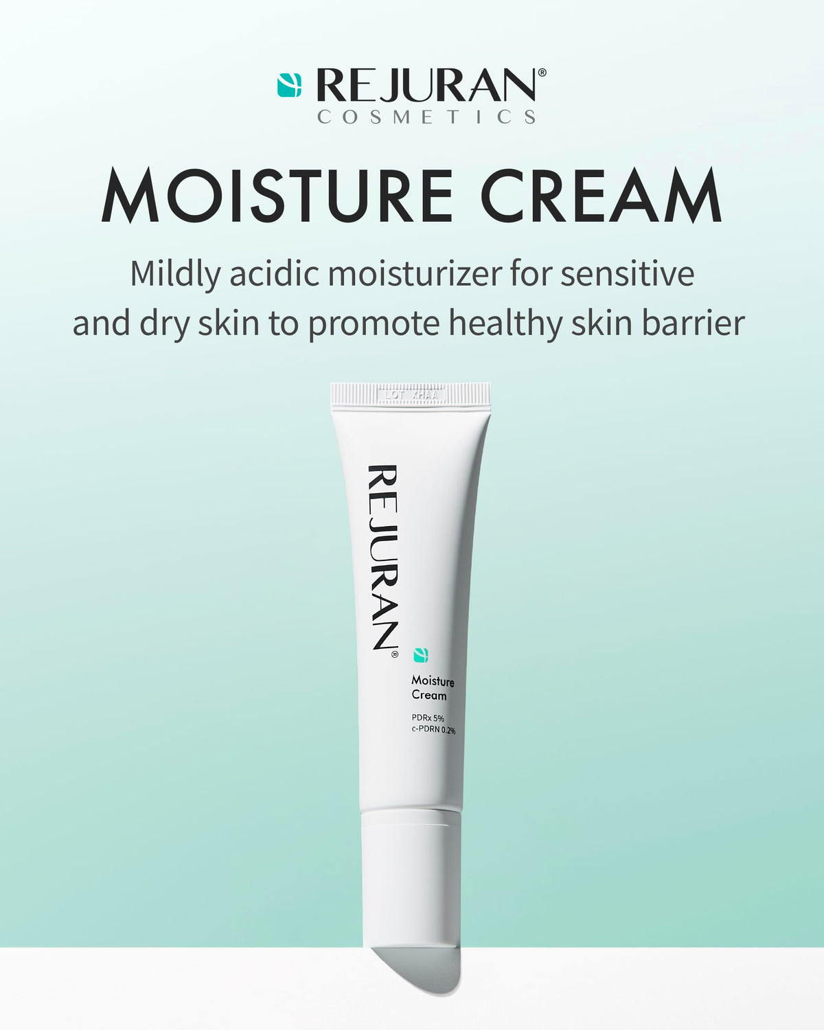 REJURAN Moisture Cream texture swirl showing rich, non-greasy hydration