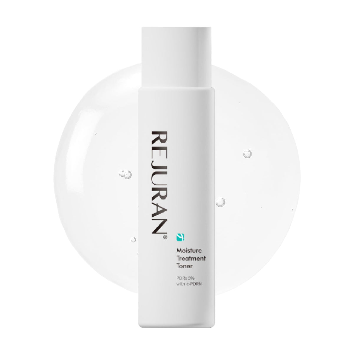 REJURAN Moisture Toner bottle close-up highlighting hydration support.