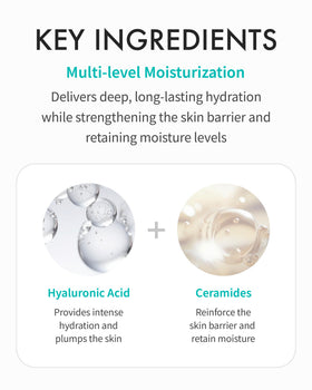 REJURAN Refreshing Emulsion absorbed skin close-up with a dewy finish.