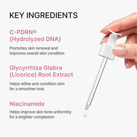 Application moment of REJURAN ampoule highlights quick absorption.