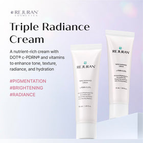 REJURAN Cream texture swatch highlighting dewy finish and smooth application.