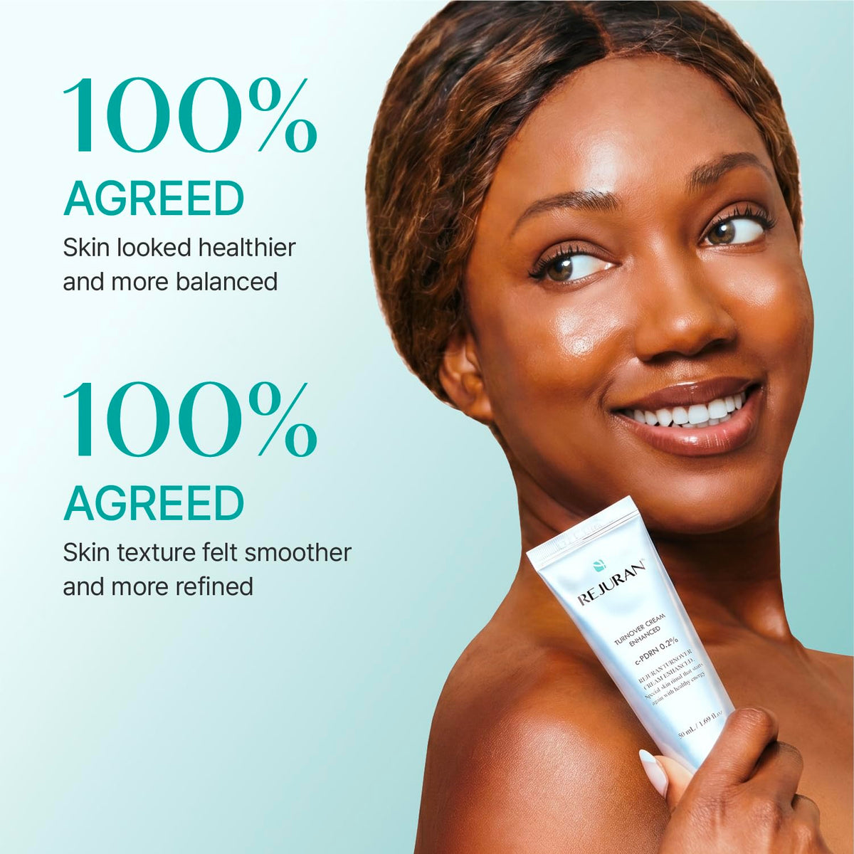 REJURAN Turnover Cream Enhanced pump-ready bottle for mess-free daily use.