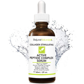 RejuveNaturals Peptide Complex Serum 2 oz bottle signals extended use and value
