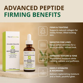 RejuveNaturals Peptide Complex Serum dropper demonstrates precise dispensing for controlled application
