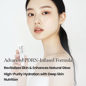 Rejuveon PDRN 1000 Plus Cream application shot suggesting night-time moisture.