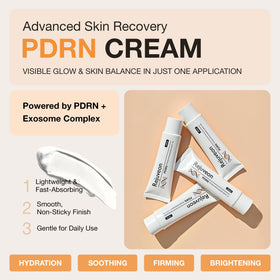 Rejuveon PDRN 1000 Plus Cream swirl closeup highlighting smooth, fast-absorbing formula.