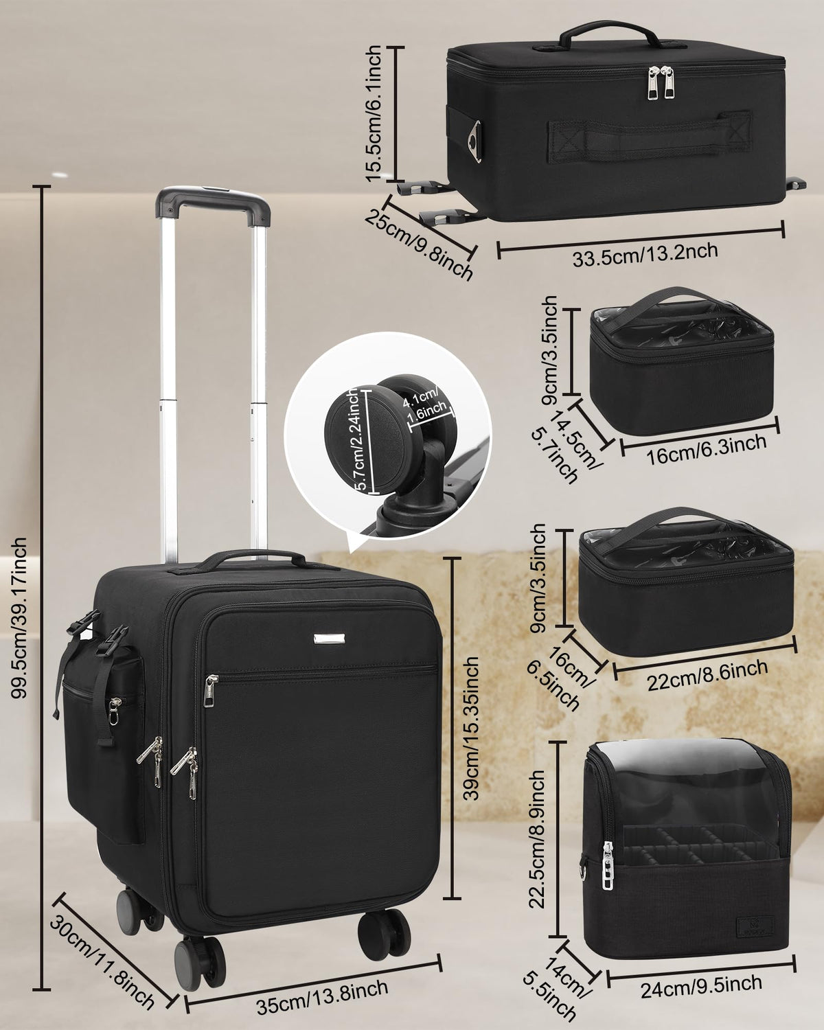 Relavel 360-degree wheels enable smooth movement through busy backstage areas.
