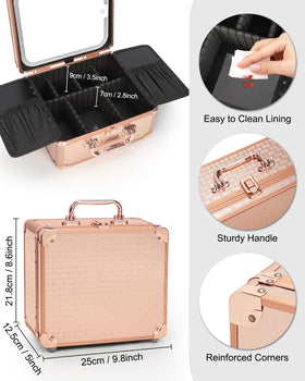 Relavel adjustable partitions allow flexible storage for cosmetics, tools, and accessories