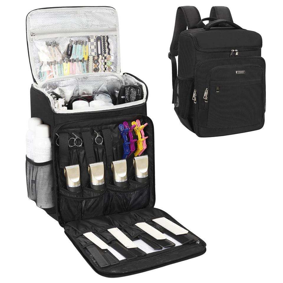 Relavel barber bag front compartment keeps tools neatly organized on the go