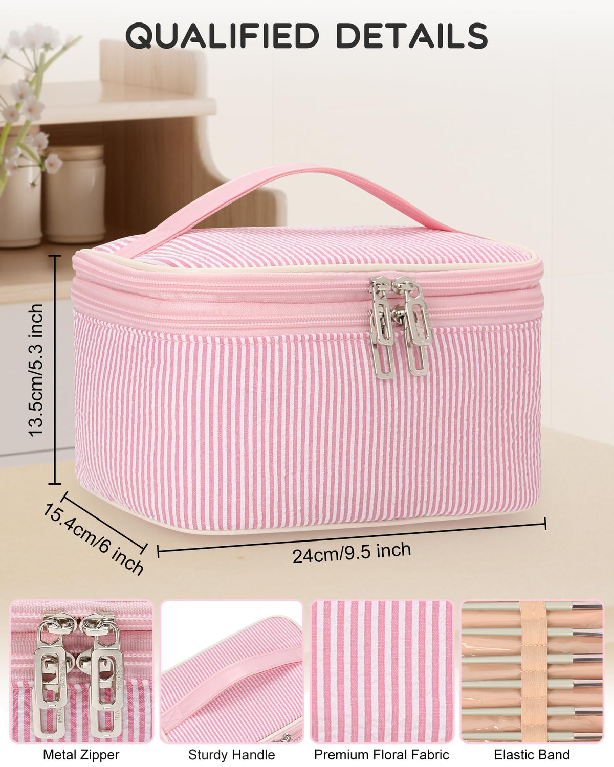 Relavel dual-layer pouch top layer holds lipsticks and brushes neatly