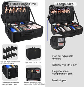 Relavel makeup case interior brush slots keep brushes secure and ready