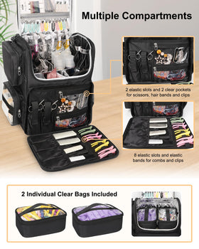 Relavel hair tools travel backpack padded straps provide comfortable carry.