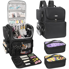 Relavel hair tools travel backpack heat insulation layer protects hot tools after use.