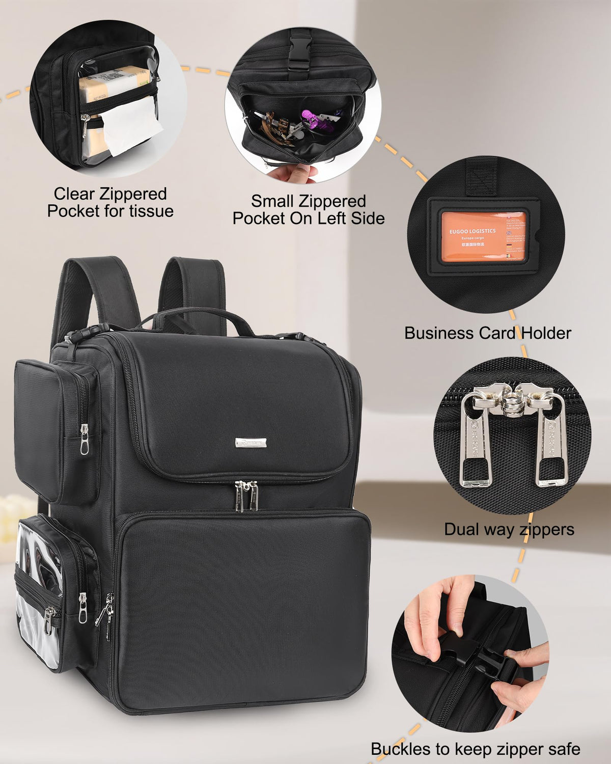 Relavel multi-pocket layout stores makeup, clips, bands, and accessories neatly.