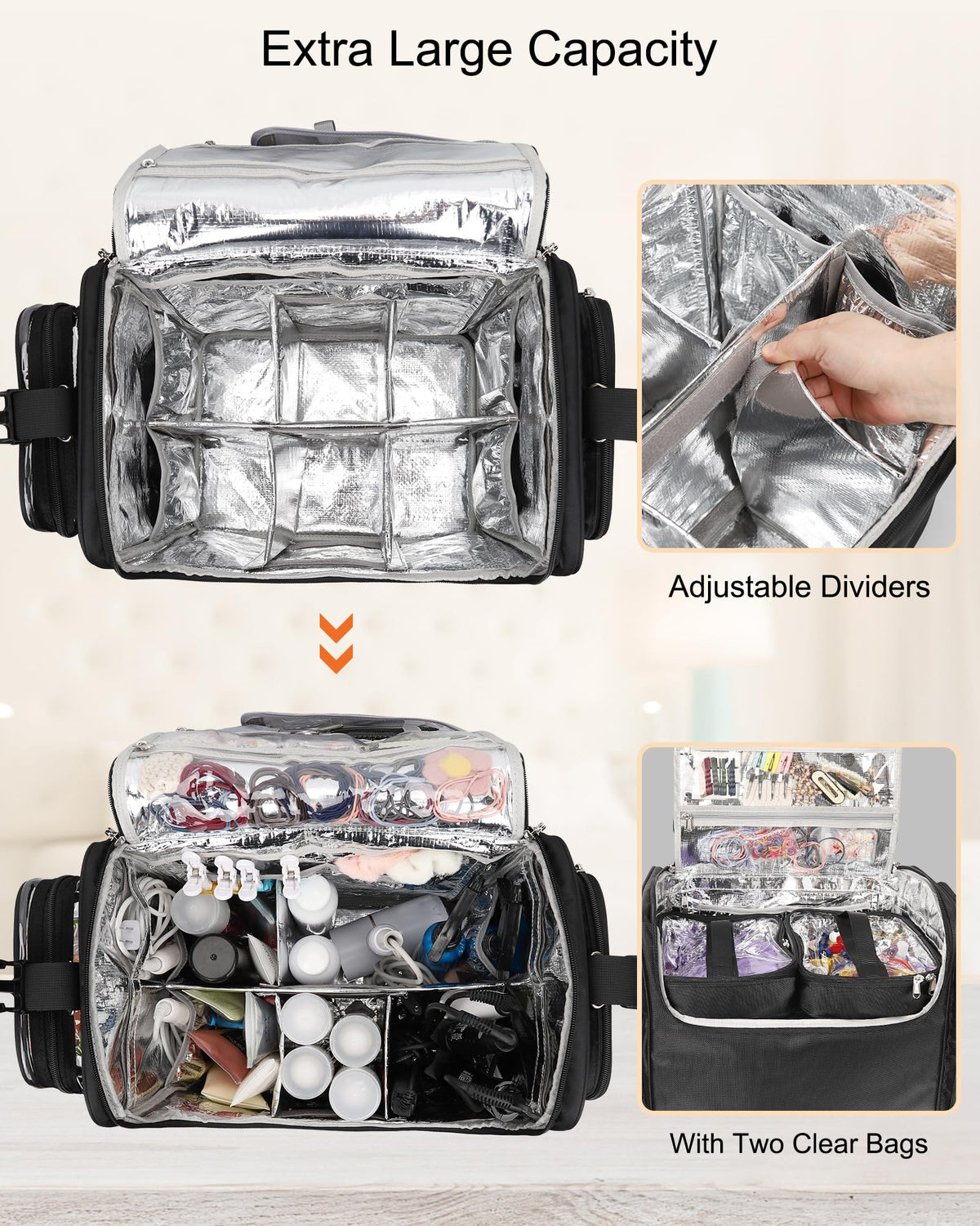 Relavel interior with adjustable dividers lets you customize space