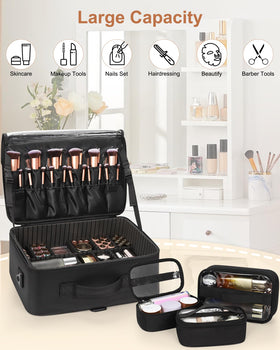 Relavel makeup bag with an adjustable shoulder strap for versatile carrying.