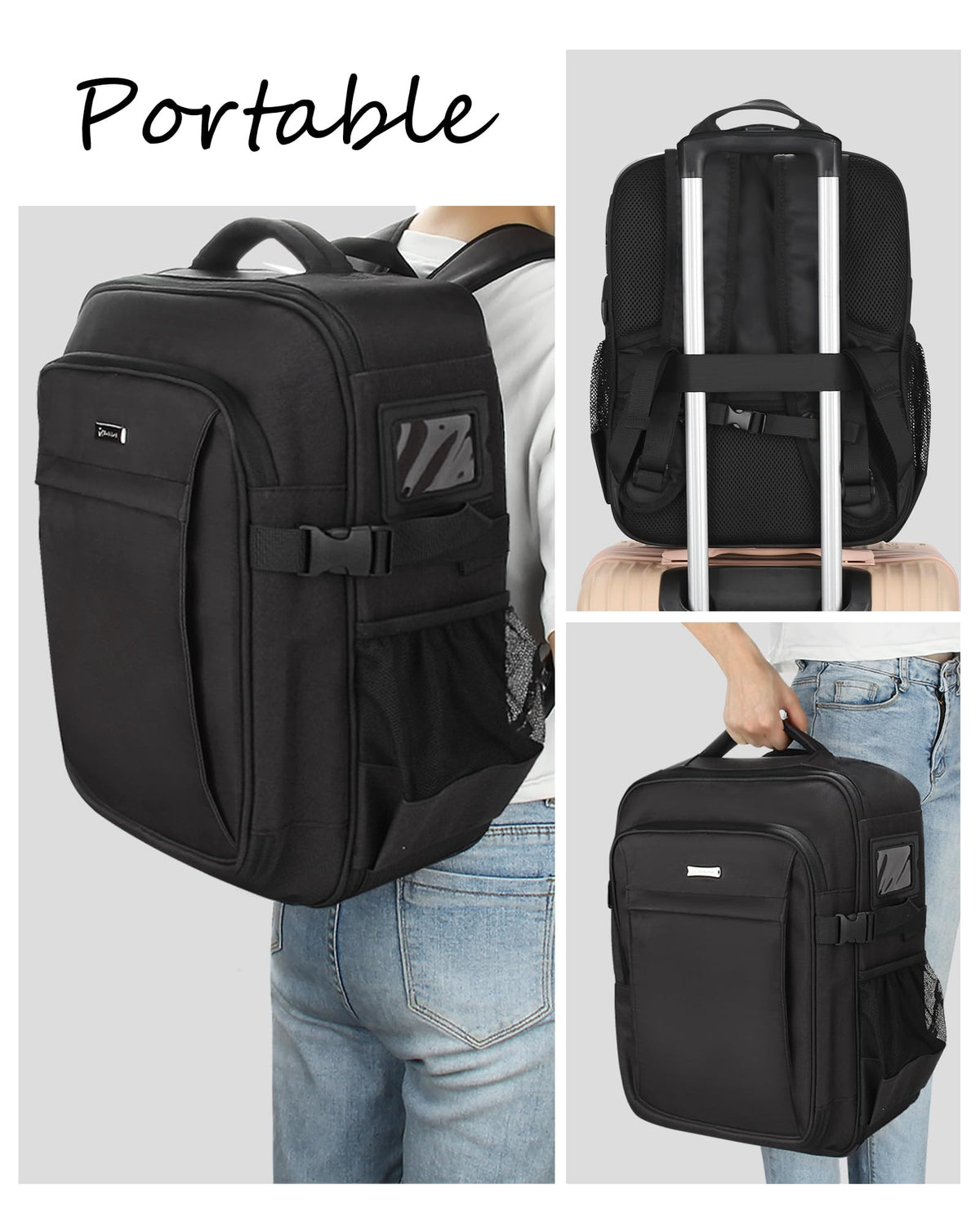 Relavel makeup backpack adjustable divider section for custom layouts.