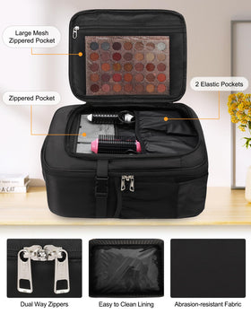 Relavel makeup backpack bottom compartment with adjustable dividers for tidy gear.