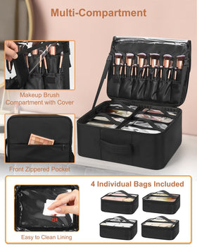 Relavel detachable pouches keep cosmetics sorted and portable.