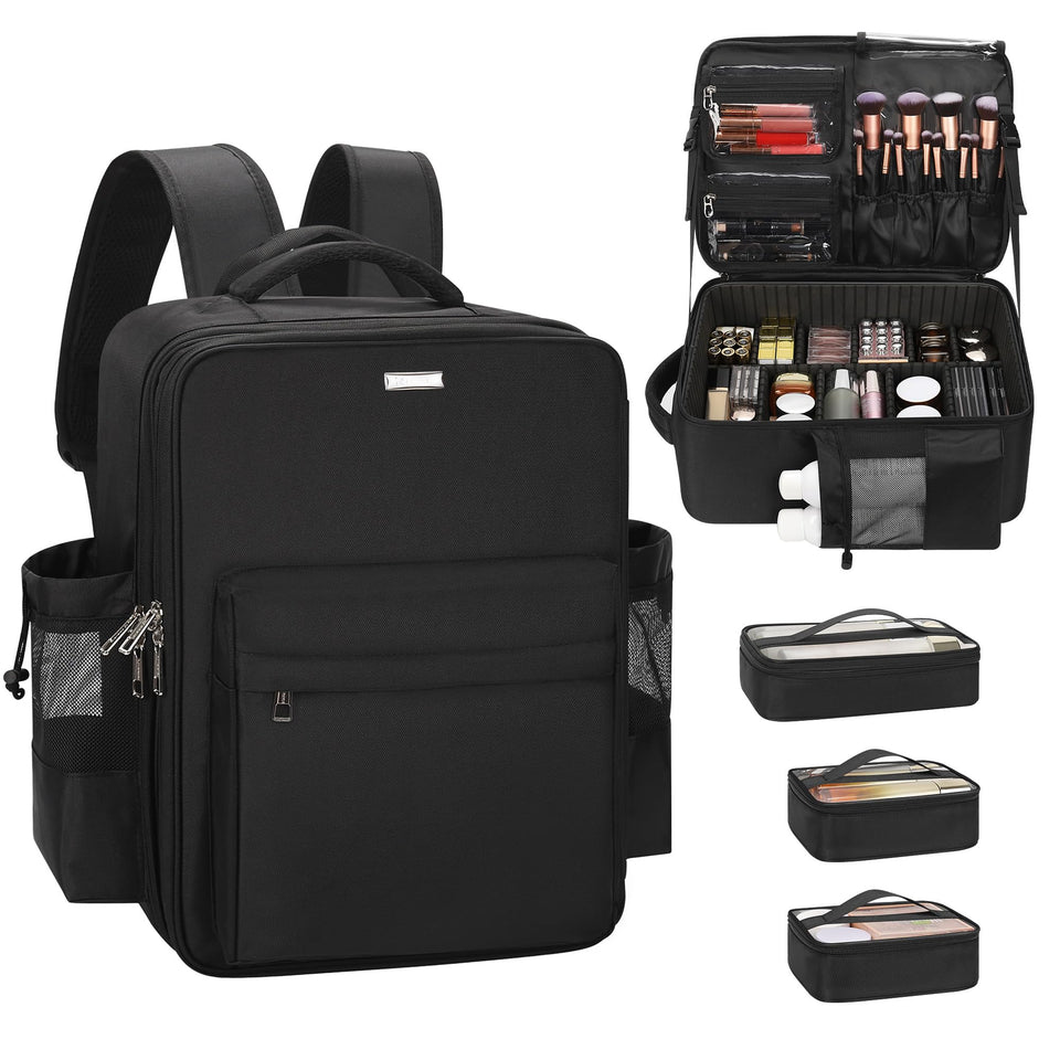 Relavel makeup backpack extra-large body view for full kit storage