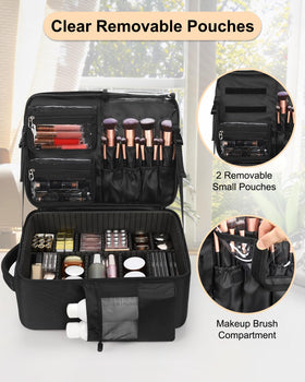 Relavel makeup backpack five removable pouches for flexible setup
