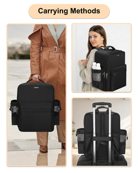 Relavel makeup backpack luggage strap fits over suitcase handles