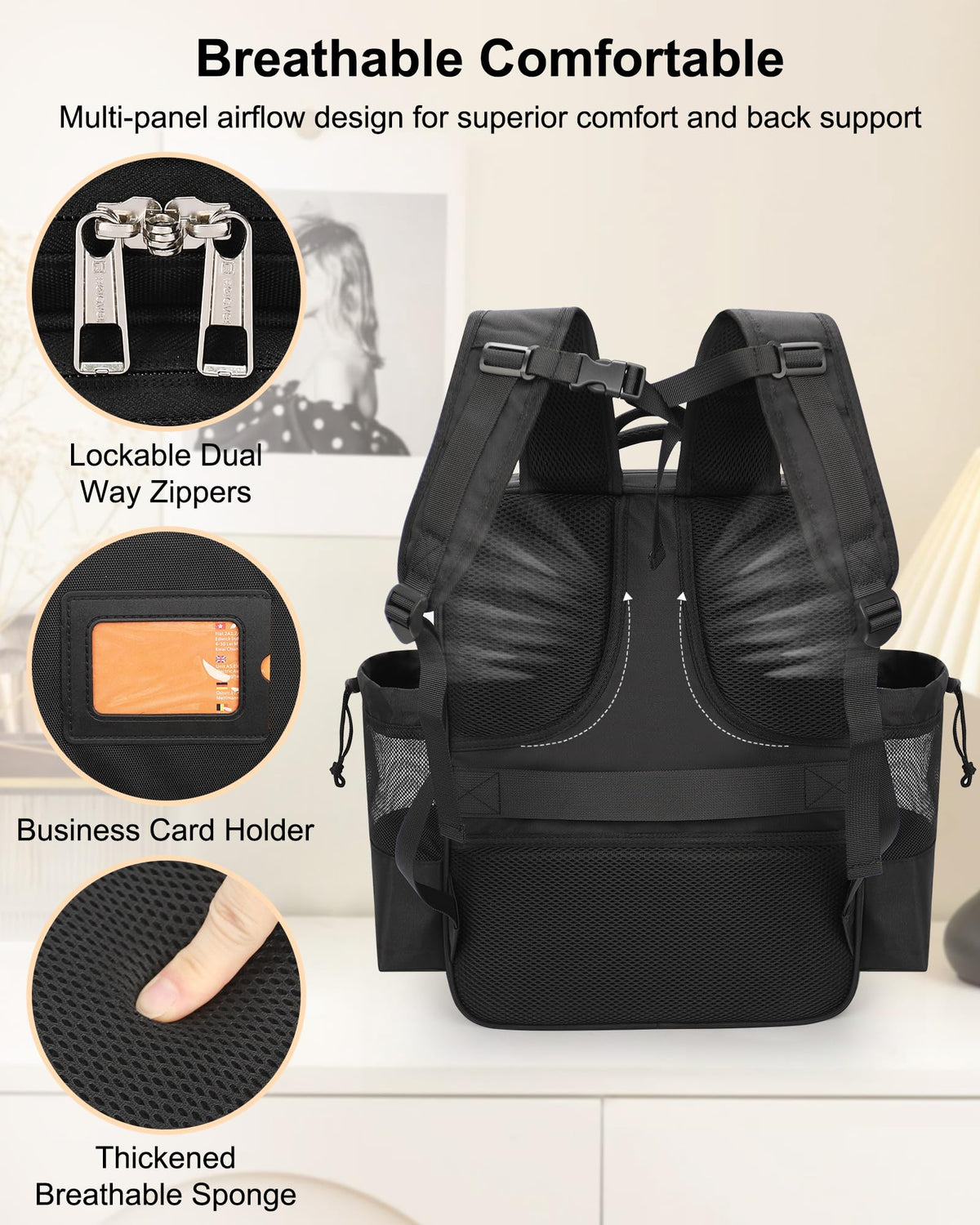 Relavel makeup backpack rigid shell for secure cosmetics on the go