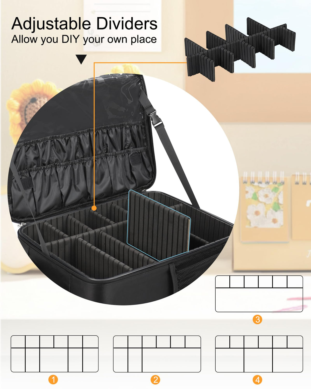 Relavel makeup backpack side pocket for quick access to essentials.