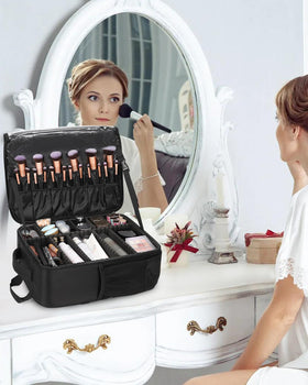 Relavel makeup backpack trolley compatibility allows seamless hotel transfers.