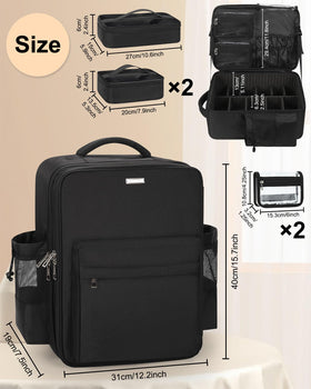 Relavel makeup backpack waterproof lining protects cosmetics during travel