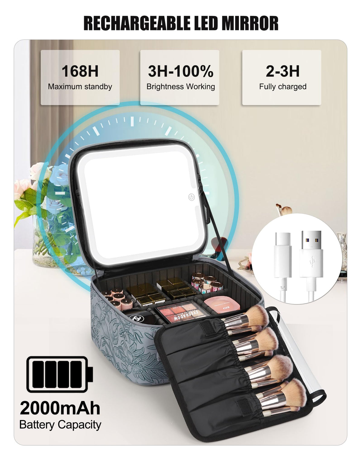 Relavel case includes brush holders to keep tools organized