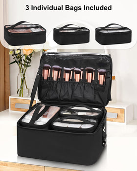 Relavel makeup bag three clear bags organize tools efficiently